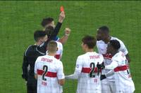 Die TSG Hoffenheim sichert sich einen Last-Minute-Punkt gegen den VfB Stuttgart. Stuttgarts Ahamada sichert sich dabei eine der dümmsten Gelb-Roten Karten der Saison. 