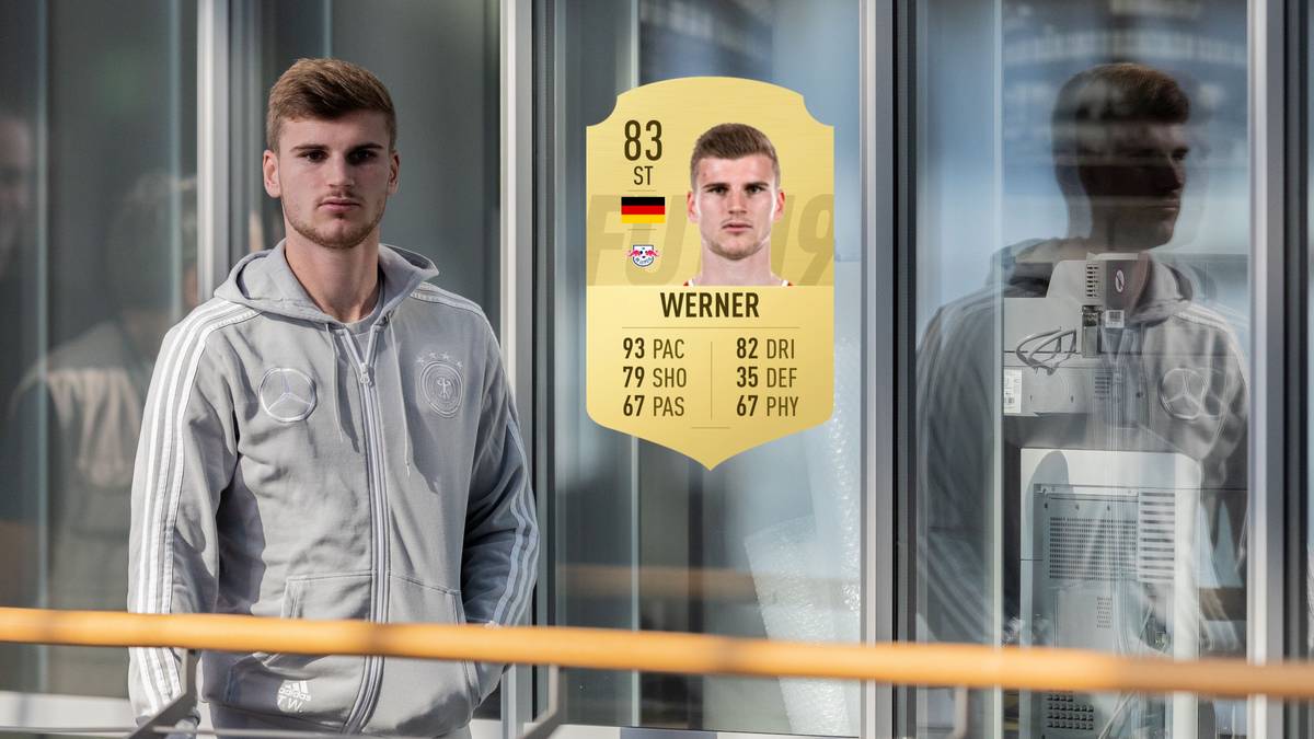 Timo Werner - Stärke 83: Mit seinem Tempo ist Leipzigs Stürmer auch in der Nationalelf eine Gefahr für jeden Gegner. Auch wenn er sich mit der Gesamtwertung hinter anderen Offensivmännern verstecken muss, kann er mit seine Fähigkeiten in vielen Bereichen auch in FIFA 19 auftrumpfen