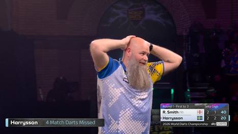 Andreas Harrysson sorgt bei der Darts-WM 2026 für die erste Sensation und bezwingt Ross Smith in der ersten Runde. 