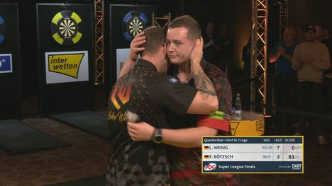 Lukas Wenig triumphiert gegen seinen Kumpel Franz Rötzsch und steht im Halbfinale der PDC Europe Super League.