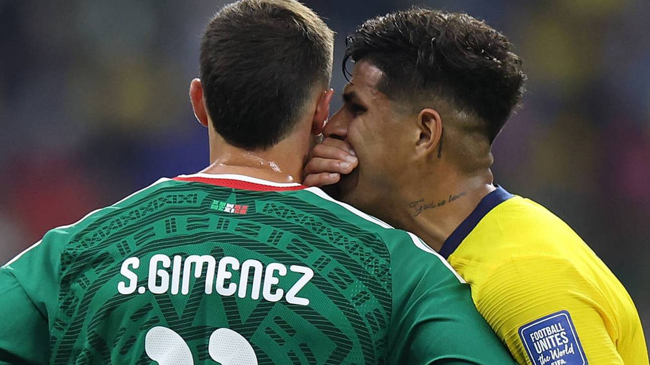 Piero Hincapie sah bei der WM wegen Hand-vor-den-Mund-halten die Rote Karte