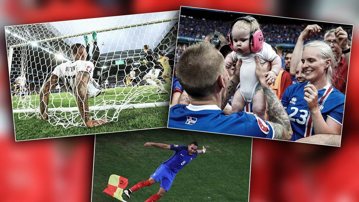 Boateng macht Fotografen glücklich, Payet surft auf der Eckfahne und ein Isländer bekommt ein Baby geschenkt. SPORT1 zeigt die besten Vorrundenbilder der EURO 2016 