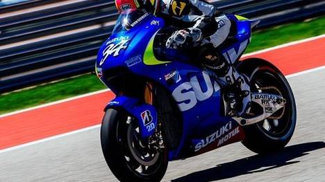 Kevin Schwantz bei einem Test mit der neuen MotoGP-Suzuki GSX-RR