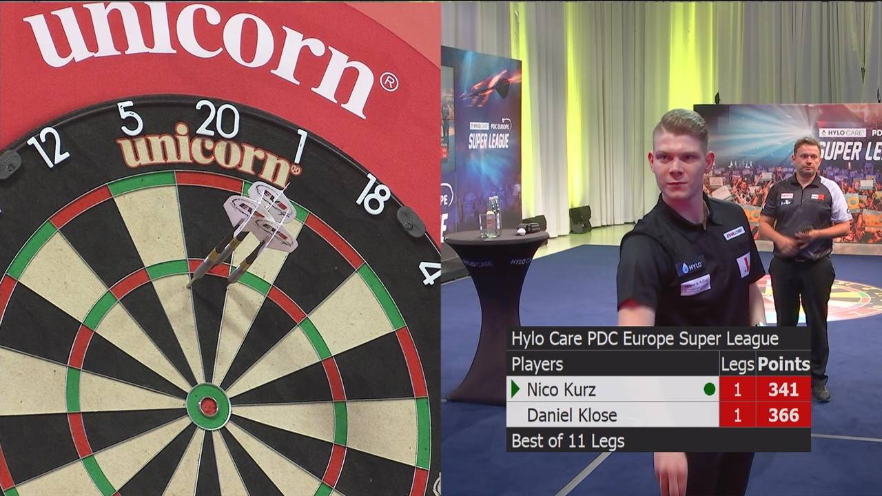 Nico Kurz gegen Daniel Klose in der HYLO CARE PDC Super League