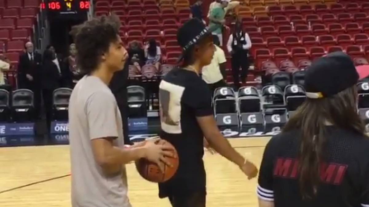 ehe er Anfang Januar in der Arena der Miami Heat Körbe wirft