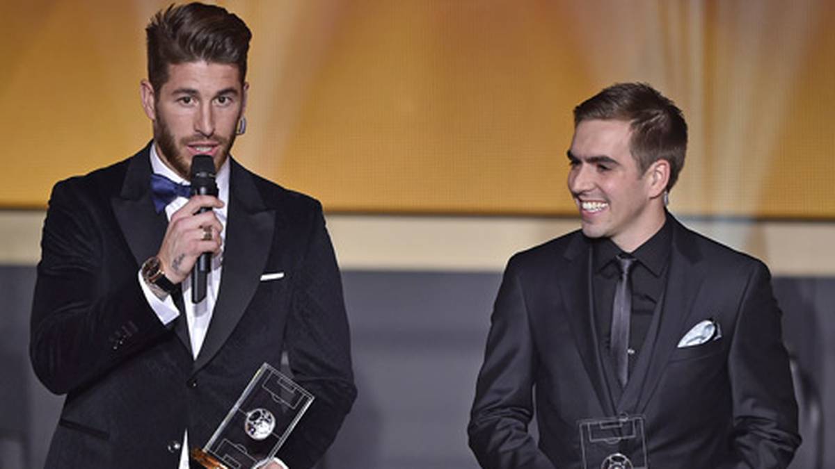 In der Abwehr findet sich ein Weltmeister-Kollege. Philipp Lahm findet sich neben Sergio Ramos (l.), Thiago Silva und David Luiz in der Viererkette wieder