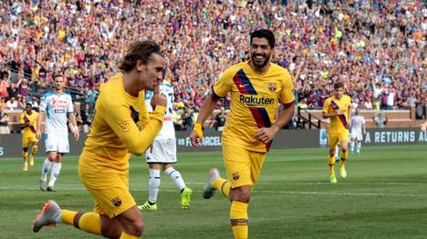 Antoine Griezmann (l.) feierte seinen ersten Treffer für den FC Barcelona