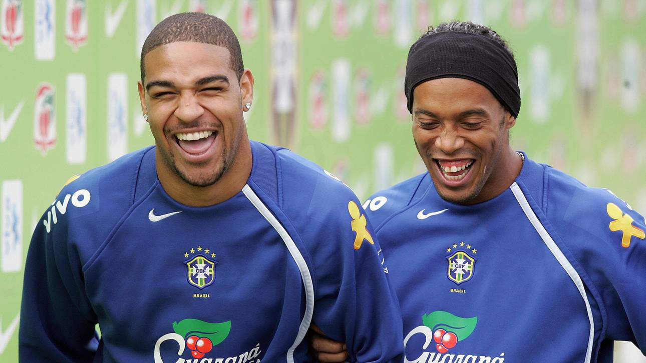 Brazilian soccer strickers Adriano Ribei