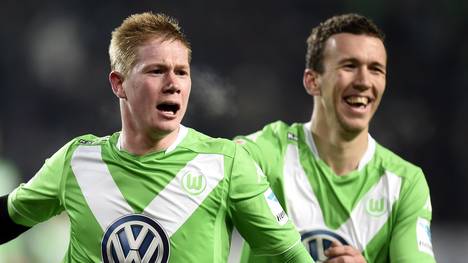 Kevin De Bruyne und Ivan Perisic vom VfL Wolfsburg