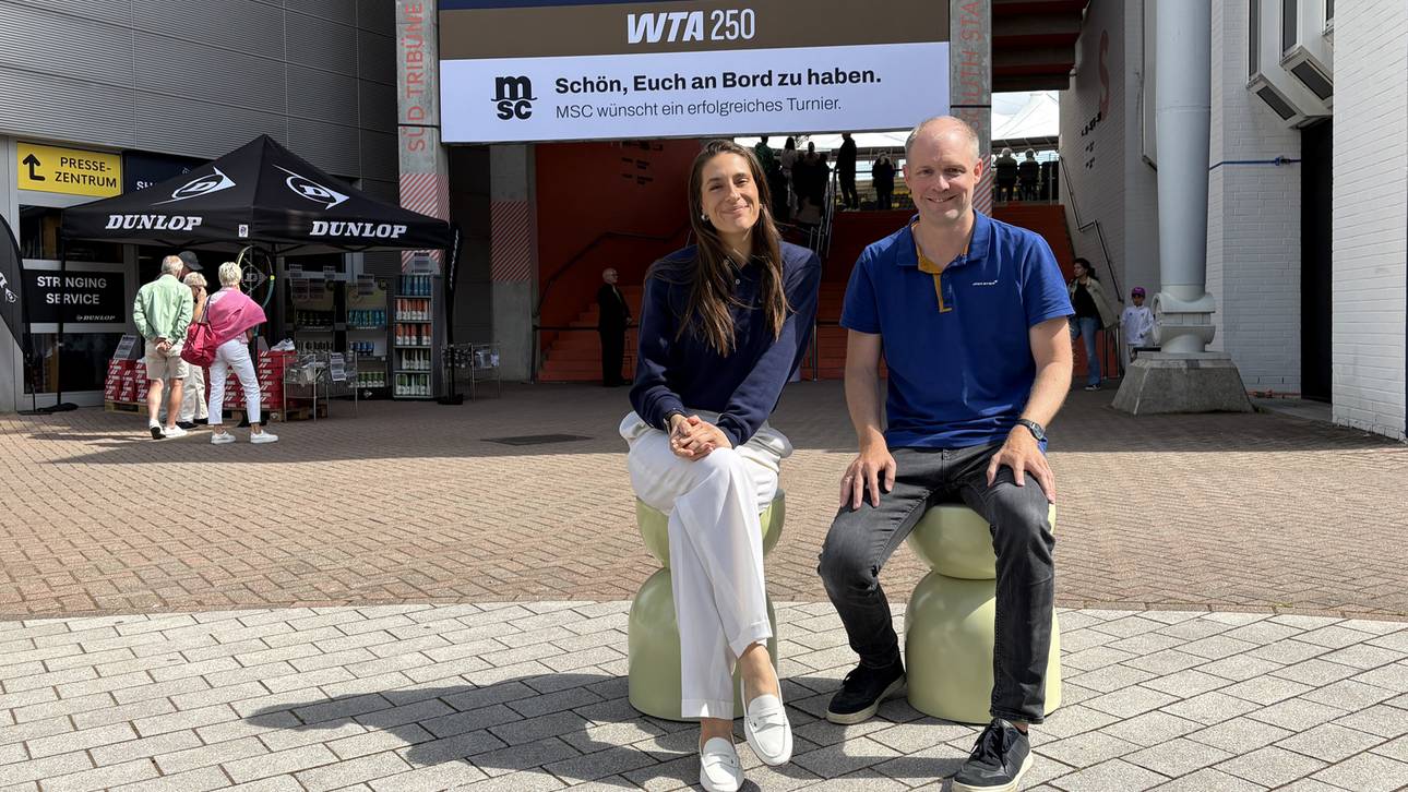 Andrea Petkovic mit SPORT1-Journalist Oliver Jensen
