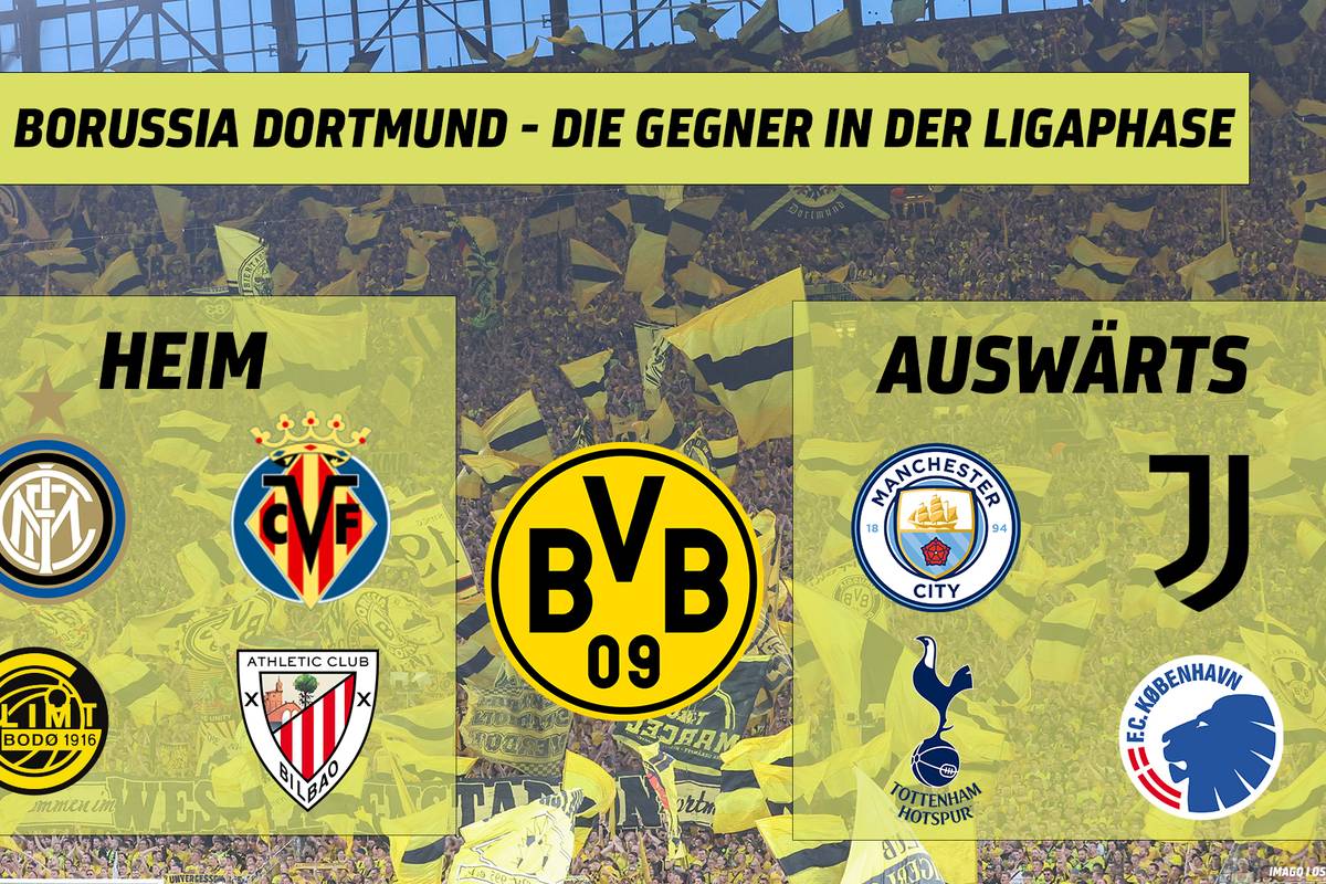 Borussia Dortmund will neben der Liga und dem DFB-Pokal auch in der Champions League angreifen. Nun stehen auch die acht Gegner der Schwarz-Gelben für die Ligaphase fest. 