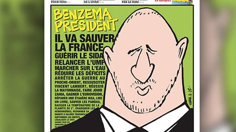 "Benzema President", forderte "Charlie Hebdo" auf seinem Titelbild vom 25. Juni 2014