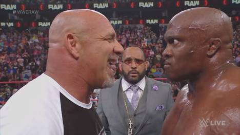 "I'm next!" Legende Bill Goldberg kehrt bei Monday Night RAW ins WWE-TV zurück und nimmt unter dem Jubel der Fans Champion Bobby Lashley ins Visier.