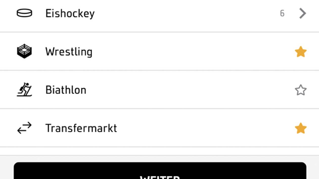 Wähle deine Favoriten über das Stern-Symbol