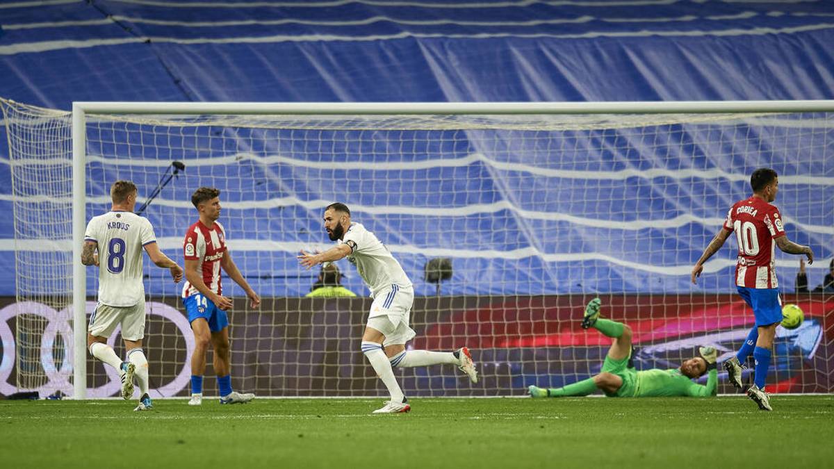 Karim Benzema erzielte das Führungstor für Real Madrid gegen Atlético