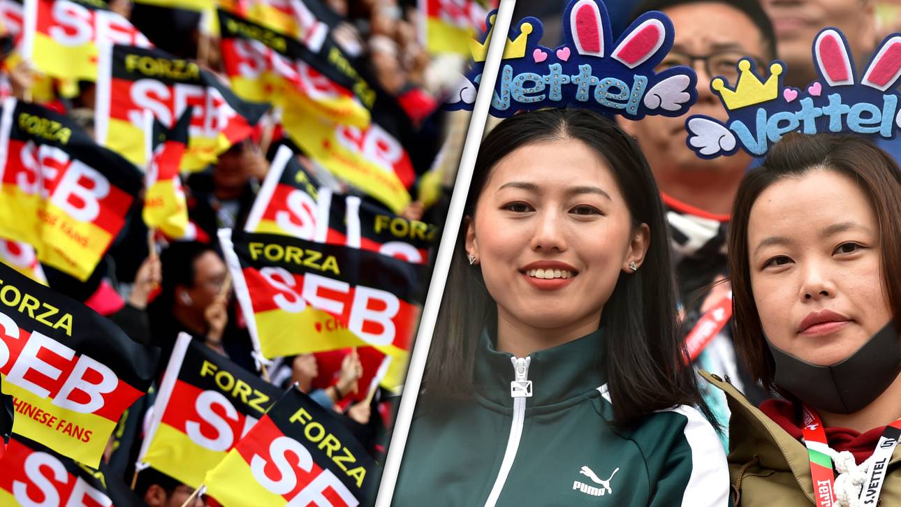 Chinesische Fans fahren auf Vettel ab