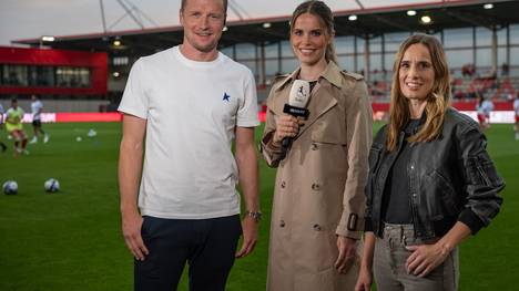 Maik Franz, Lilli Engels und Christina Rann begleiten die Frauen-Bundesliga live auf SPORT1 im Free-TV 
