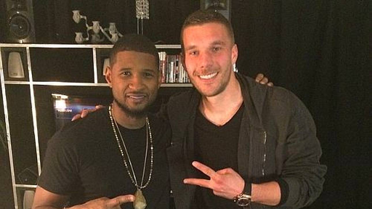 Podolski nimmt Gesangsstunden bei Usher
