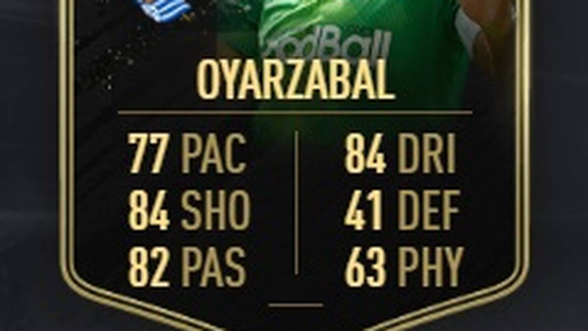 Mikel Oyarzabal (Real Sociedad), Left Winger: 84 (+2)
Basis-Karte Gold Rare: 82