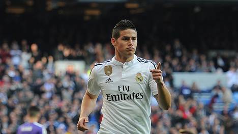 James Rodriguez von Real Madrid feiert einen Treffer