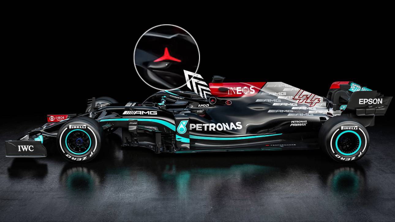 Mit einem kleinen roten Stern erinnert Mercedes an Niki Lauda"