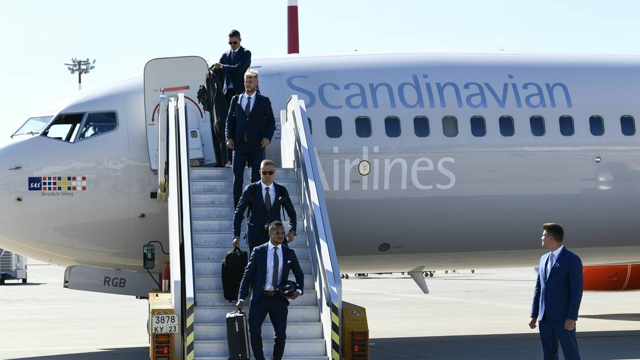 Schweden von einem Fan begrüßt