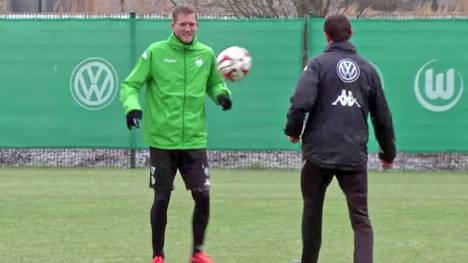 Andre Schürrle bei seinem ersten Training für den VfL Wolfsburg