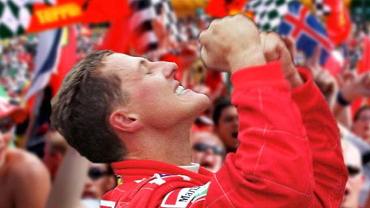 Im darauffolgenden Jahr, wieder in Suzuka, darf Schumi endlich über seinen ersten WM-Titel mit Ferrari jubeln