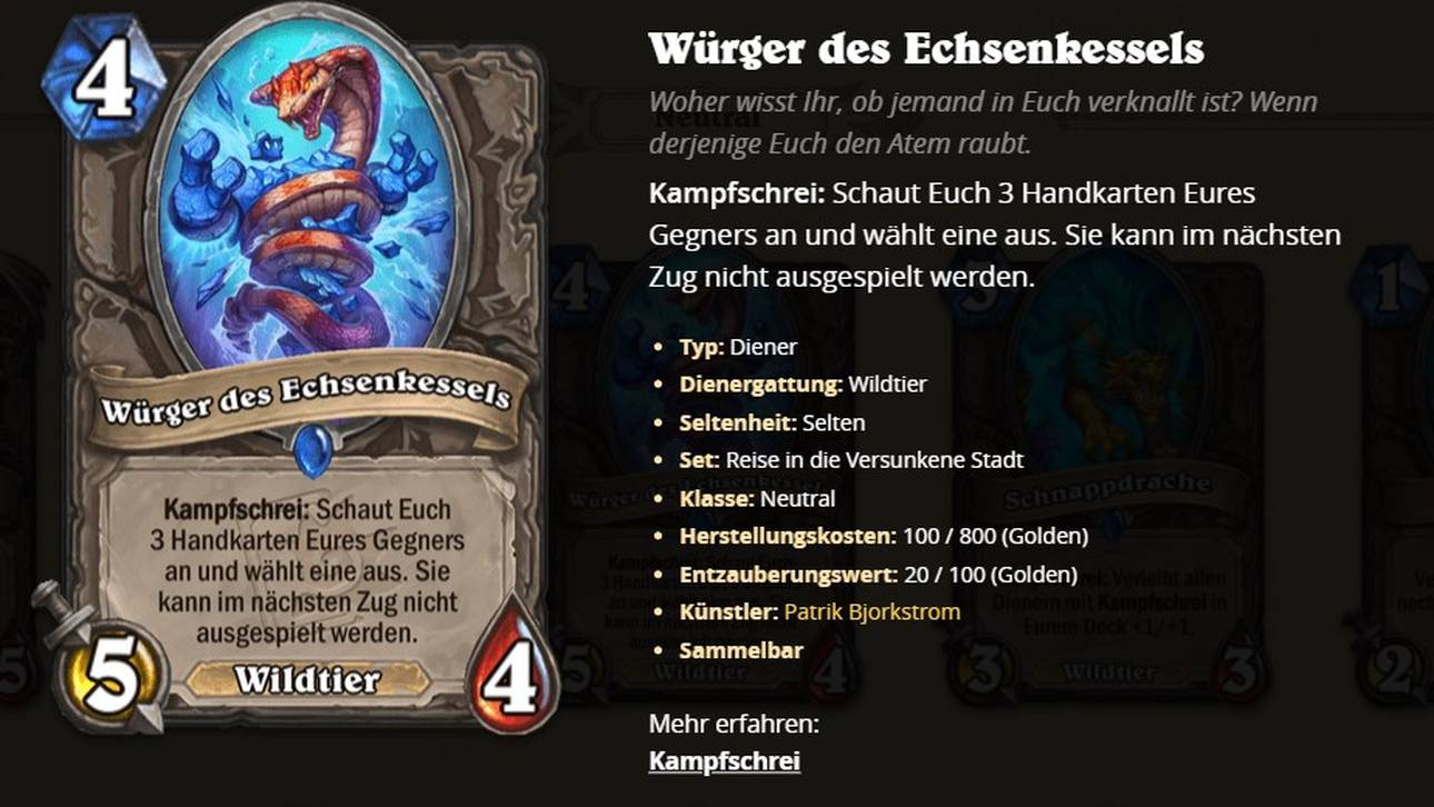 Des einen Freud ist des anderen Leid: Der Würger des Echsenkessels