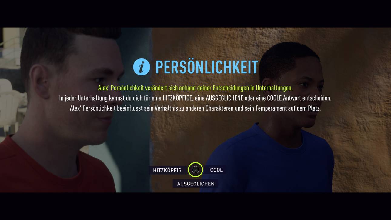 Persöhnlichkeits-Optionen bei FIFA18