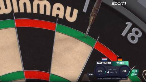Lukas Wenig scheidet im Sechzehntelfinale der European Darts Trophy gegen den Niederländer Jermaine Wattimena aus. Der Deutsche verliert denkbar knapp mit 5:6.