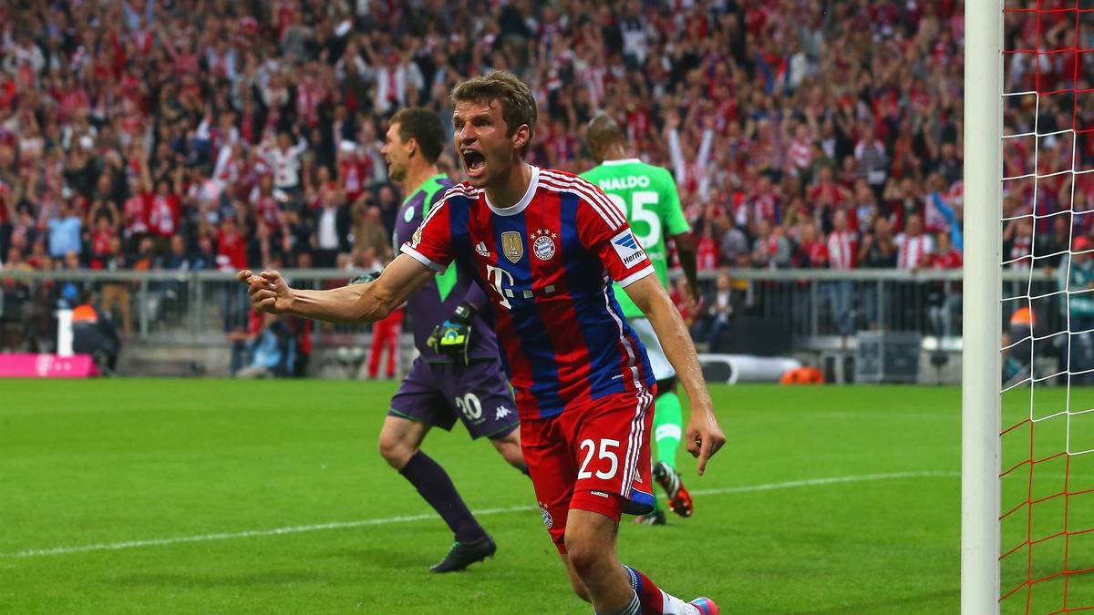 60. Bundesliga-Tor: 22.08.2014  - Gelungener Auftakt in die neue Saison. Am ersten Spieltag der Saison 2013/2014 gegen den VfL Wolfsburg "müllert" es. Das erste Tor der neuen Spielzeit ist der Grundstein für den 2:2-Erfolg