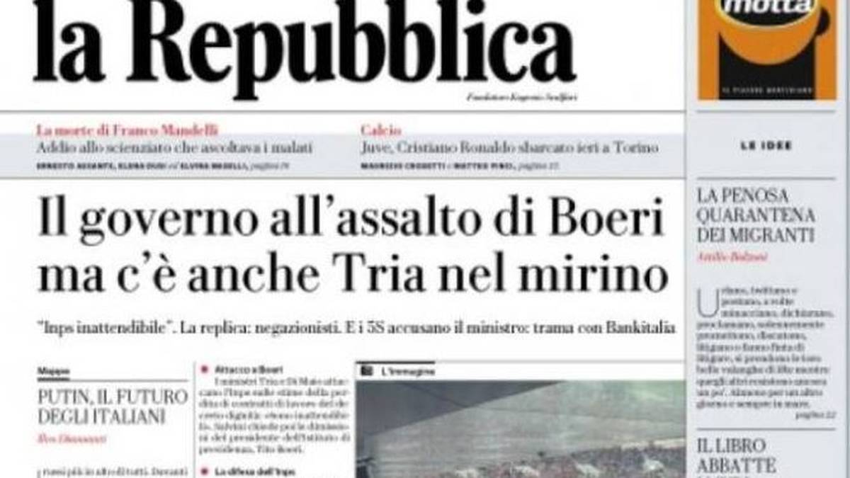 LA REPUBLICA: "Deschamps rückt mit Beckenbauer ins Firmament der Großen auf, die sowohl als Fußballer, als auch als Trainer einen Weltmeister-Titel erobert haben. Der wunderbare Modric und Perisic genügen allein nicht, um die Mauer der Franzosen zu durchbrechen"
