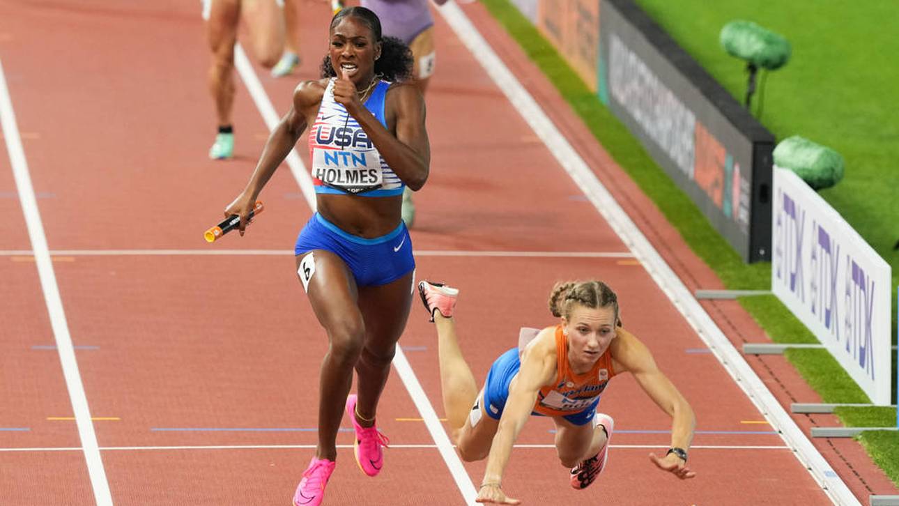 Femke Bol stürzte kurz vor dem Ziel über die 4x400m-Mixed-Staffel