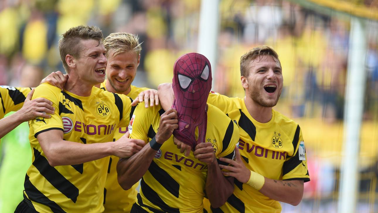 2014 jubelte Pierre-Emerick Aubameyang im Supercup als Spiderman