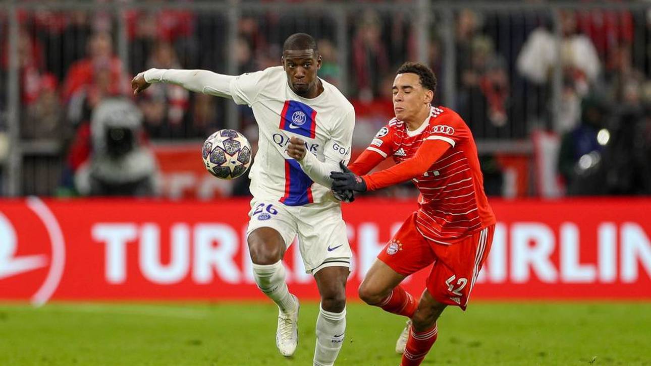 Im Zweikampf mit Jamal Musiala (r.): Nordi Mukiele (l.)