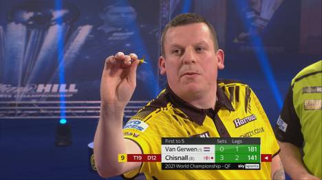 Dave Chisnall demontiert Michael van Gerwen im Viertelfinale. Mehr noch: Chizzy legt im vierten Satz ein fast perfektes Spiel hin.