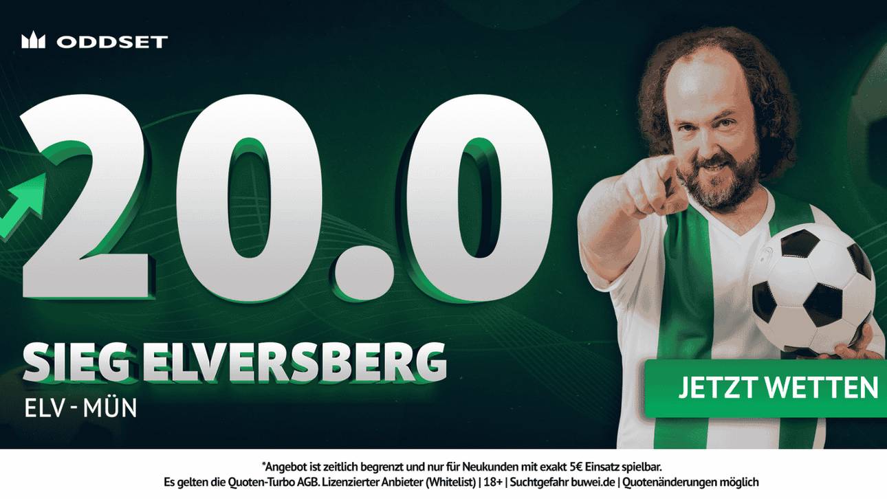 Top-Quotenboost von 20,0 auf Sieg von Elversberg gegen Münster