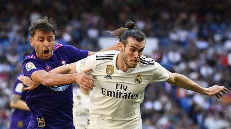 Gareth Bale im Zweikampf beim Spiel gegen Celta Vigo