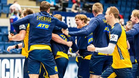 Schweden feierte den Sieg gegen Norwegen bei der Handball-EM ausgelassen
