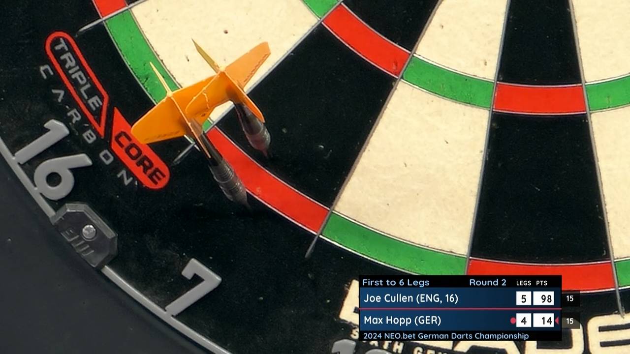 German Darts Champion­ship: Max Hopp verliert gegen Joe Cullen mit 4:6