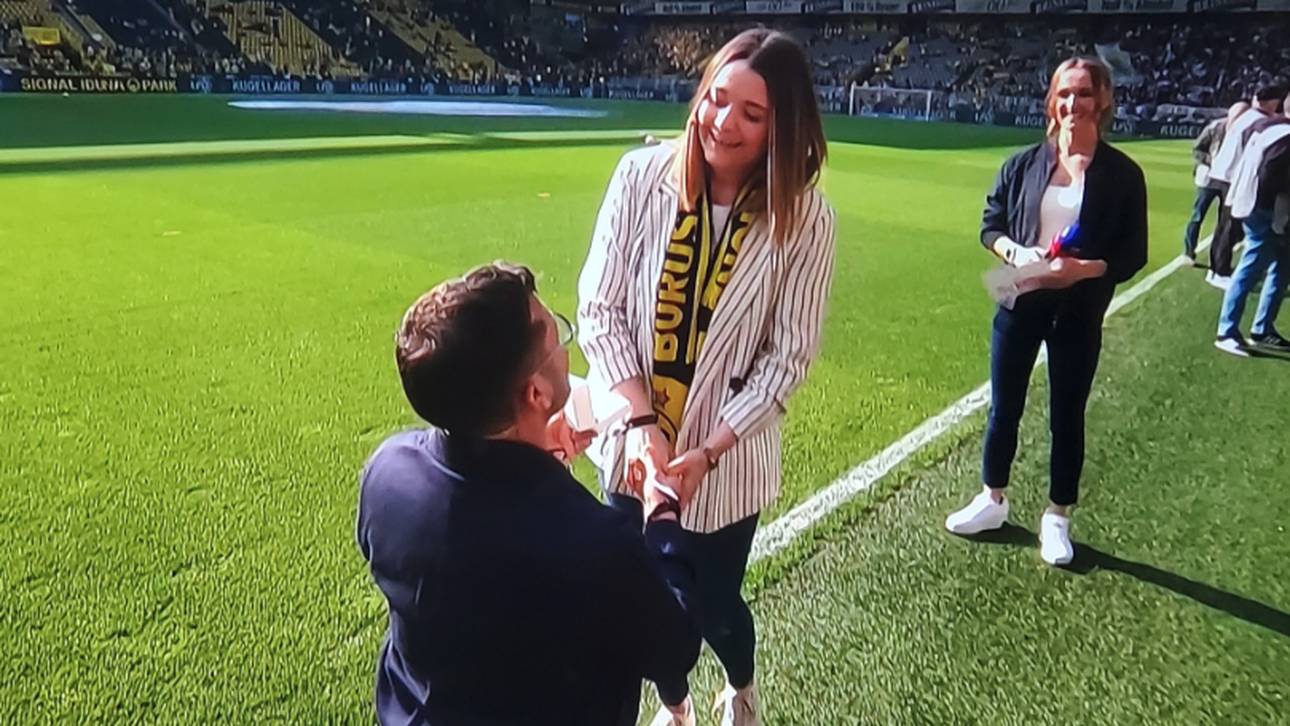 Heiratsantrag vor dem BVB-Spiel
