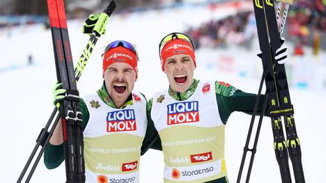 Fabian Rießle (l.) und Eric Frenzel durften sich über die Goldmedaille freuen