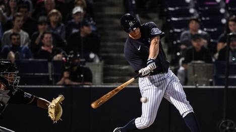 TAMPA, FLORIDA - FEBRUARY 24: DJ LeMahieu #26 of the New York Yankees at bat in the first inning during the spring training game against the Pittsburgh Pirates at Steinbrenner Field on February 24, 2020 in Tampa, Florida. (Photo by Mark Brown/Getty Images)