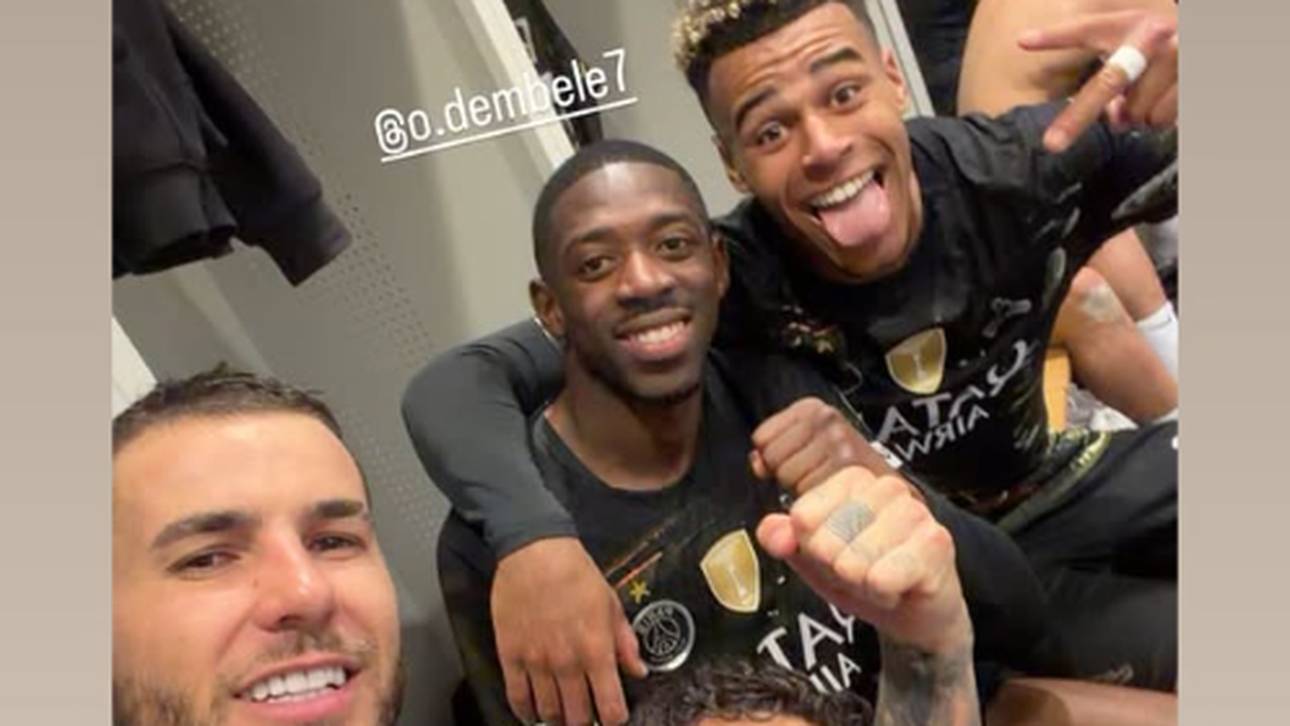 Ousmane Dembélé veröffentlichte auch Bilder Feierlichkeiten nach dem PSG-Coup