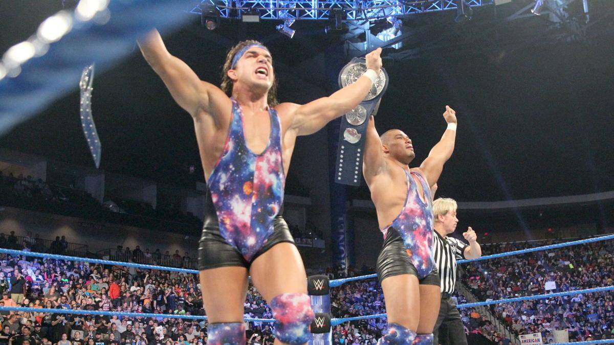 Chad Gable (l.) und Jason Jordan bildeten bei WWE das Tag Team American Alpha