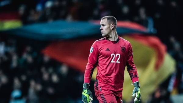 FRANKFURT AM MAIN, GERMANY - NOVEMBER 19: (EDITORS NOTE: Image has been digitally enhanced.) Marc-Andre ter Stegen of Germany looks on during the UEFA Euro 2020 Qualifier between Germany and Northern Ireland at Commerzbank Arena on November 19, 2019 in Frankfurt am Main, Germany. (Photo by Simon Hofmann/Bongarts/Getty Images)