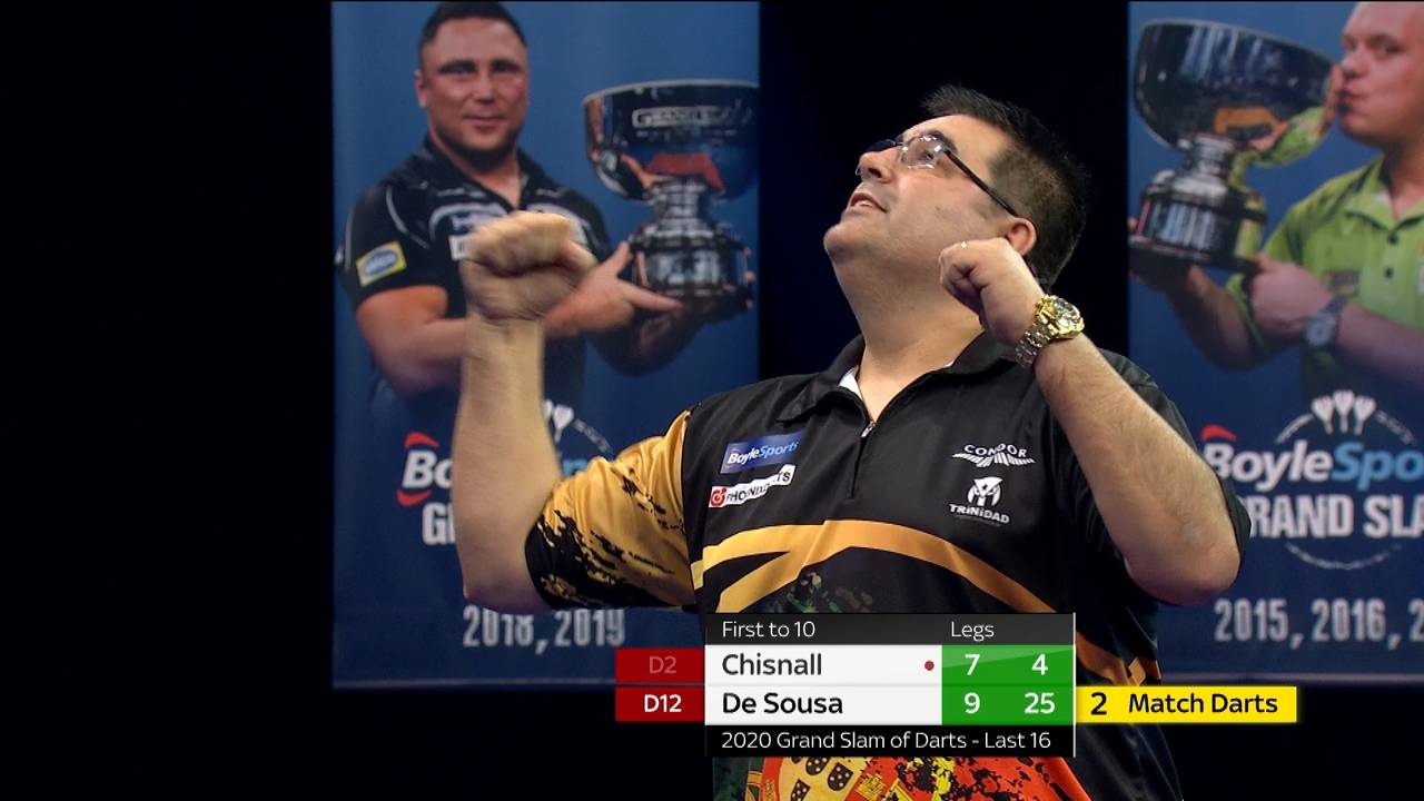 Grand Slam of Darts: Jose de Sousa besiegt Dave Chisnall mit 10:7