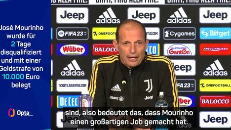 Vor dem Duell gegen seinen Kontrahenten José Mourinho lobt Juve-Trainer Massimiliano Allegri den Trainer von Roma in den höchsten Tönen. Es mache ihn glücklich, wenn er mit ihm verglichen werde.