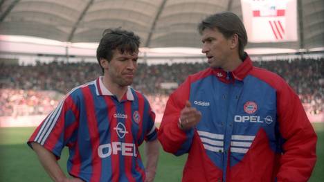 Klaus Augenthaler (r.) war im Mai 1996 für ein Spiel Bayern-Trainer
